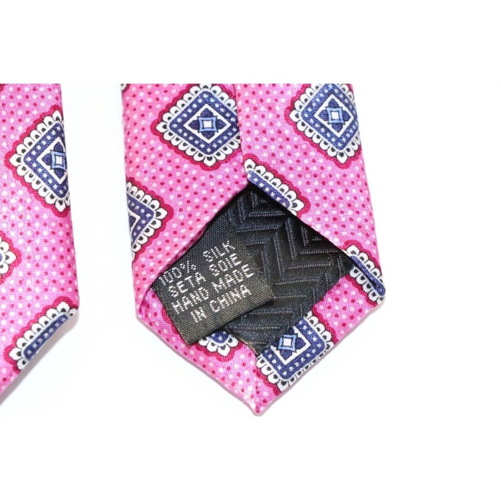 Nordstrom's Rack Handmade Silk Pink Geometric Polka Dot Men Tie